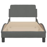 vidaXL Cadre de lit avec tête de lit Gris foncé 90x200 cm Tissu