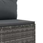 vidaXL Salon de jardin 5 Pièces avec coussins Gris Résine tressée