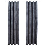 vidaXL Rideaux occultants et anneaux 2Pièces Velours Anthracite 140x225cm