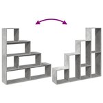 vidaXL Étagère séparatrice de pièce à 4 niveaux gris béton