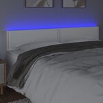 vidaXL Tête de lit à LED Blanc 180x5x78/88 cm Similicuir