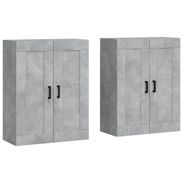 vidaXL Armoires murales 2 Pièces gris béton bois d'ingénierie