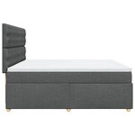 vidaXL Sommier à lattes de lit avec matelas Gris foncé 200x200cm Tissu