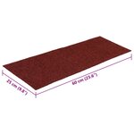 vidaXL Tapis d'escalier autocollants 30 pièces 60 x 25 cm Rouge bordeaux Rectangulaire