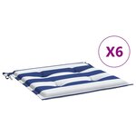 vidaXL Coussins de chaise de jardin lot de 6 40x40x4 cm tissu