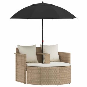 vidaXL Canapé de jardin 8 Pièces Beige et blanc crème polyrotin