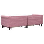vidaXL Lit de jour avec gigogne et tiroirs sans matelas rose 80x200 cm