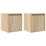 vidaXL Tables de chevet murales 2 Pièces chêne sonoma 38x34x40 cm
