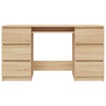 vidaXL Bureau Chêne sonoma 140x50x77 cm Bois d'ingénierie