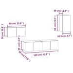 vidaXL Ensemble de meubles TV 4 Pièces Sonoma gris Bois d'ingénierie