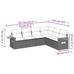 vidaXL Salon de jardin 6 Pièces avec coussins noir résine tressée