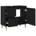 vidaXL Meuble Lavabo Noir Chêne 65x33x60 cm Bois d'ingénierie