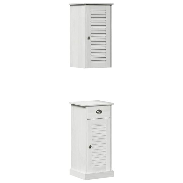 vidaXL Armoire de salle de bain VIGO 2 Pièces Blanc et Blanc Antique