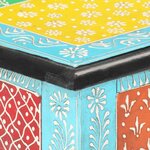 vidaXL Table console peinte à la main 80x35x75 cm Bois de manguier