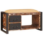 vidaXL Banc de Rangement Multicolore 80x35x40 cm Bois Recyclé Massif