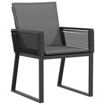 vidaXL Chaises de jardin lot de 4 avec coussins noir résine tressée
