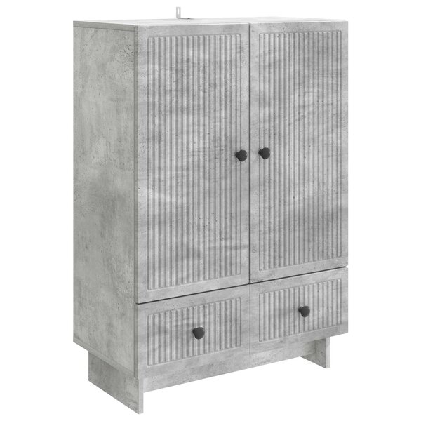 vidaXL Buffet Gris Béton 66 x 34 5 x 95 cm Bois d’ingénierie