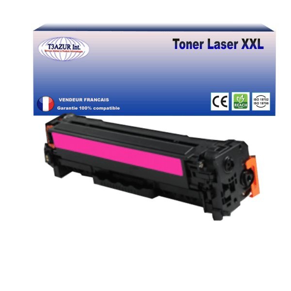 T3AZUR - Toner compatible avec Canon 045H pour Canon MF-641Cw  MF-643Cdw  MF-645Cx Magenta - 2 500p