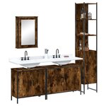 vidaXL Ensemble de meubles de salle de bain 4 Pièces Chêne fumé Bois