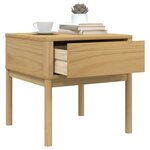 vidaXL Table de chevet FLORO marron cire 55x55x54 cm pin massif