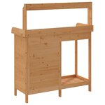vidaXL Table de rempotage avec armoire marron bois massif de sapin