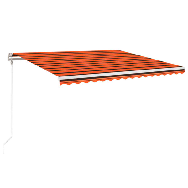 vidaXL Auvent automatique capteur de vent LED 450x350 cm Orange marron