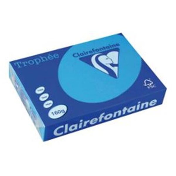 Ramette 250 Feuilles Papier 120g A4 210x297 mm Certifié FSC Bleu TROPHÉE
