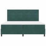 vidaXL Lit à ressorts avec matelas Vert foncé 200 x 200 cm tissu