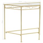 vidaXL Table d'appoint Style vintage Métal 87 x 34 x 73 cm Doré