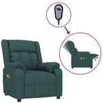 vidaXL Fauteuil électrique de massage Vert foncé Tissu