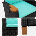 vidaXL Chaise inclinable avec plateau à thé 62 x 64 x 112 cm polyrotin