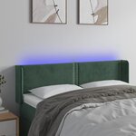 vidaXL Tête de lit à LED Vert foncé 147x16x78/88 cm Velours