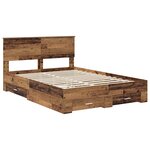 vidaXL Cadre de lit Bois ancien 140 x 190 cm Bois d'ingénierie