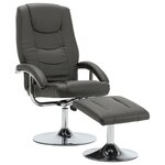 vidaXL Fauteuil inclinable avec repose-pied Gris Similicuir