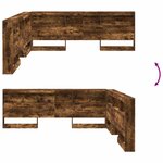 vidaXL Tête de lit de rangement Chêne fumé 200 cm Bois d'ingénierie