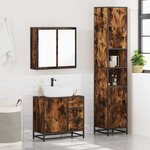 vidaXL Ensemble de meubles de salle de bain 3 Pièces Chêne fumé