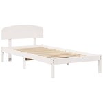 vidaXL Cadre de lit avec tête de lit Blanc 100 x 200 cm Pin massif