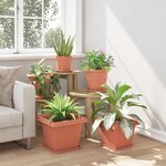 vidaXL Pots de plantes 24 Pièces Rouge brique 33 x 33 x 26 cm Plastique