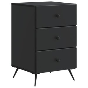 vidaXL Cabinet de chevet Noir 43 x 41 x 66 5 cm Bois d'ingénierie
