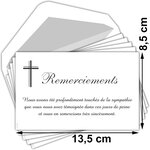 Lot 5 cartes remerciements condoléances +5 enveloppes blanches format 9x14cm