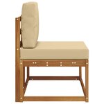 vidaXL Canapé d'extérieur en bout avec coussin Naturel 91 x 63 x 73 cm