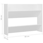 vidaXL Armoire à chaussures murale Blanc 80x18x60 cm Aggloméré