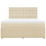 vidaXL Sommier à lattes de lit avec matelas Crème 180x200 cm Tissu