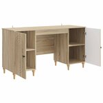vidaXL Bureau avec étagère Sonoma 142 5 x 50 x 75 cm Bois d'ingénierie