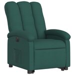 vidaXL Fauteuil inclinable électrique vert foncé tissu