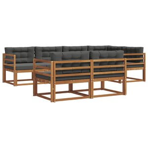 vidaXL Ensemble de canapés d'extérieur 7 Pièces Naturel et Anthracite