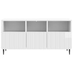 vidaXL Meuble TV Blanc brillant 102 x 34 5 x 50 cm Bois d'ingénierie