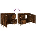 vidaXL Armoire de bain chêne fumé 65x33x60 cm bois d'ingénierie