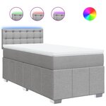 vidaXL Sommier à lattes de lit avec matelas Gris clair 90x200 cm Tissu