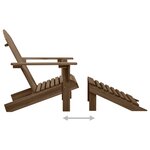 vidaXL Chaise de jardin Adirondack avec pouf et table Sapin Marron